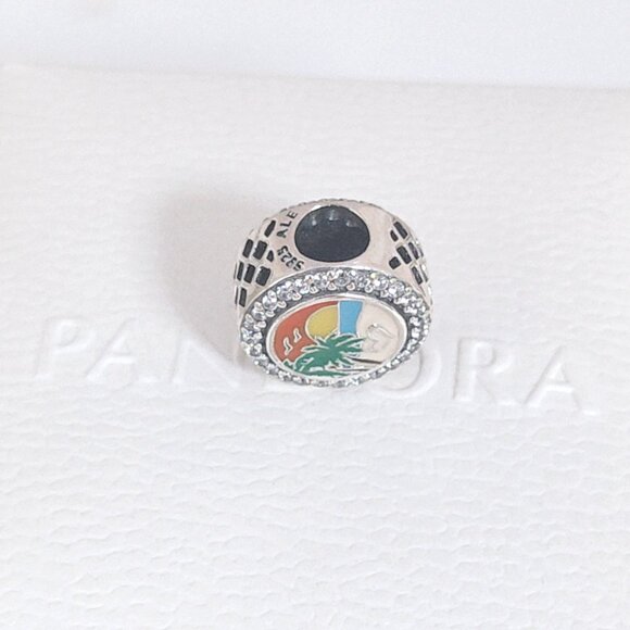 Pandora Engravable Beach Heart Scene Charm Bead S925 Silver with box - Picture 5 of 8